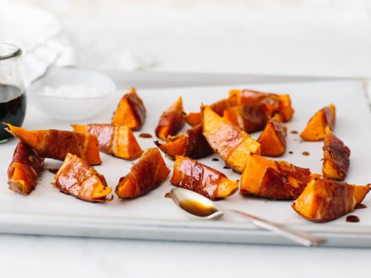 Sweet Potato Wedges Wrapped in Prosciutto