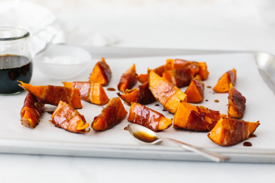 Sweet Potato Wedges Wrapped in Prosciutto